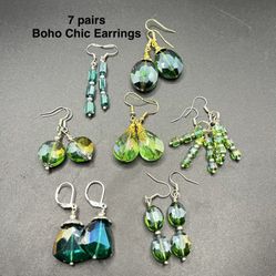 7 pairs of Boho Chic Handmade Earrings