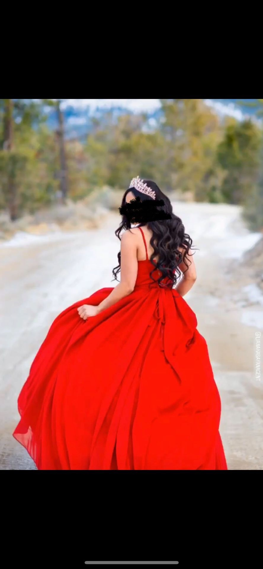 Custom Made Red Glitter Ballgown 