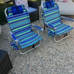 $40 Each Four Beach Backpack Chairs Like Tommy Bahama New!