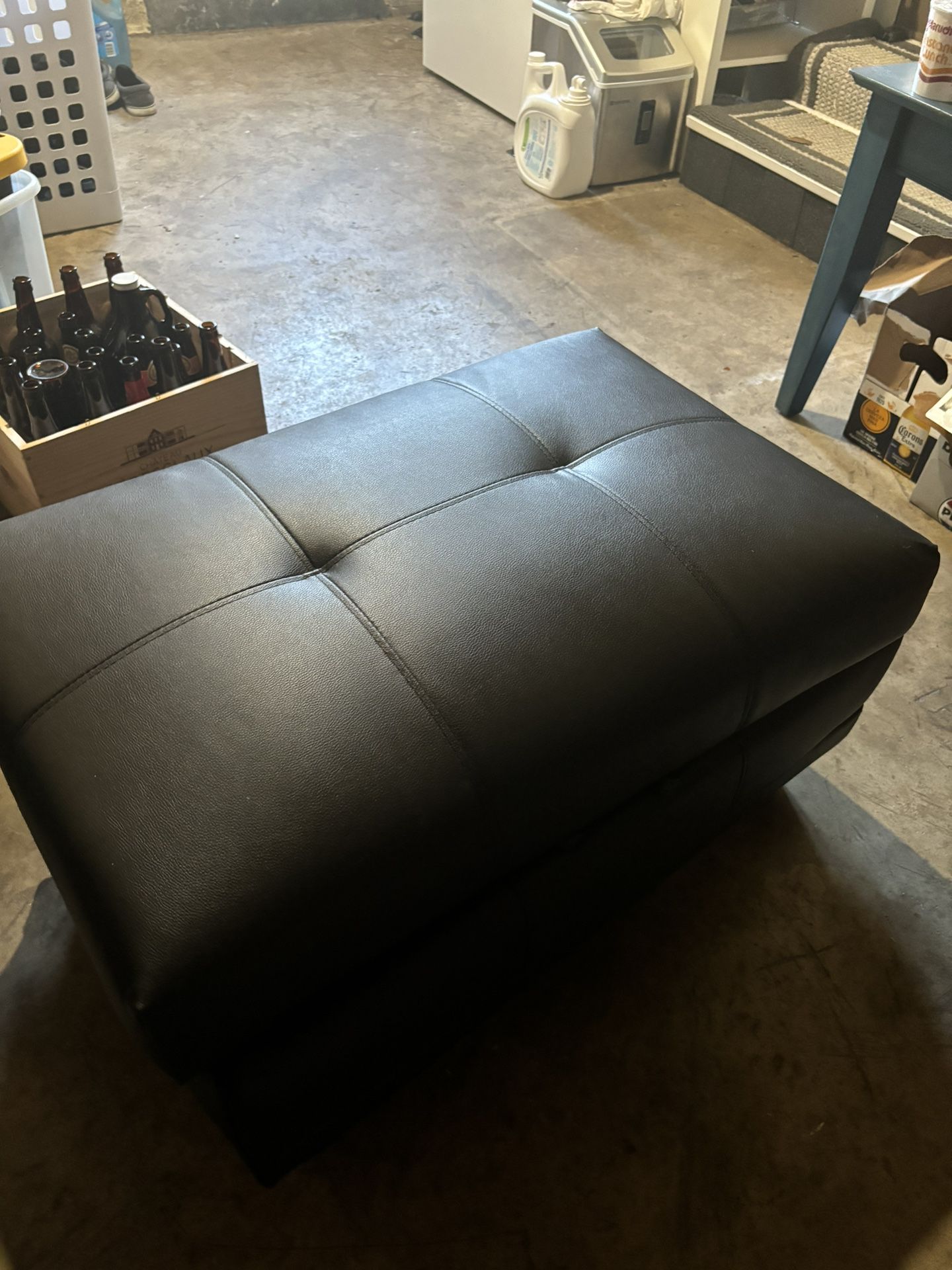NEGOTIABLE faux leather ottoman 