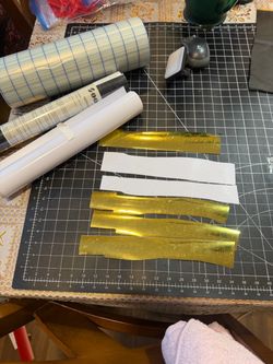 Decal permanent vinyl ribbons for bouquet