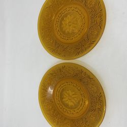 Desert Gold Sandwich Glass Plates 
