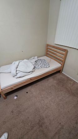 Ikea Twin Bed Frame with Memory Foam Mattress