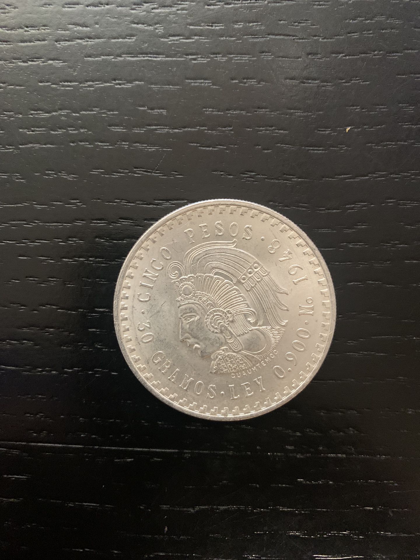 Silver Coin From Mexico Cinco Pesos 