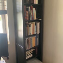 TALL WOODEN BOOKSHELVES