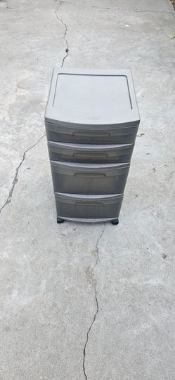 Small  Smoke Grey Colored 4 Droor Storage Dresser With Wheels
