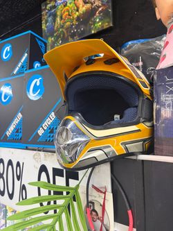 Yellow and blue Motocross Off-Road Helmets