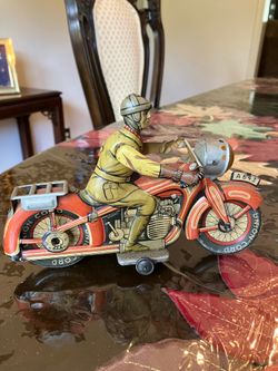 Arnold ca. 1930’s Tin Lithographed Windup Motorcycle German Toy