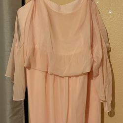 David’s bridal Blush Pink Off Shoulder Dress