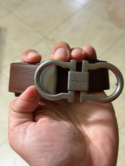 Salvatore Ferragamo Reversible and Adjustable Black/Brown Gancini  Belt