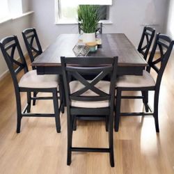 New 7 Piece Counter Height Kitchen or Dining Set With Storage 