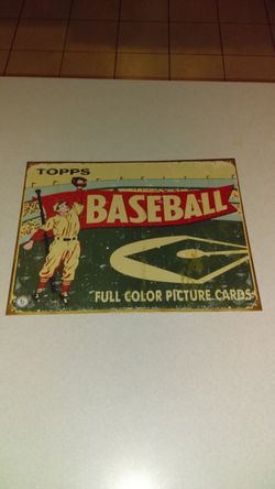 TOPPS BASEBALL FULL COLOR PICTURE CARDS METAL TIN SIGN