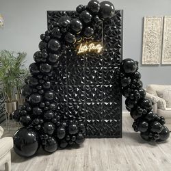 Used for yesterday’s event. All black balloon garland with Hi-shine.