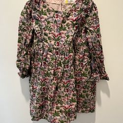 Mini Boden Girls Pink Wildflower Frill Tiered Dress 5-6Y