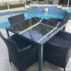 Square Aluminum Table & Chairs