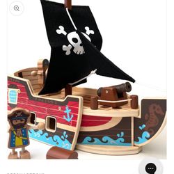 Pirate Boat Wooden Toy 