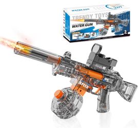 Electric Water Gun for Adults Kids, Powerful WaterGun with Led Light Long Range, Transparent Electric Squirt Gun Blaster Outdoor Pool Party Toys Gift 