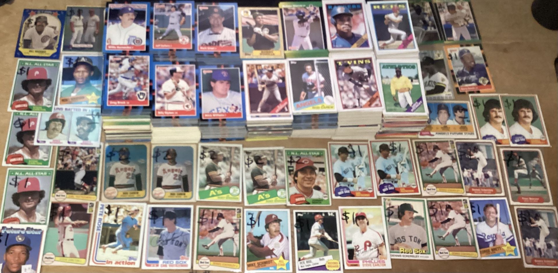 Over 1500 MLB Baseball Cards from 1980s Henderson,bonds,Rose and more 1981 Through 1989