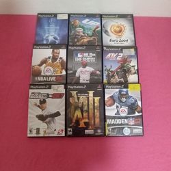 Lot Of 9 Playstation 2 Video Games PS2 XIII, ATV 2, BASEBALL. SOCCER others
