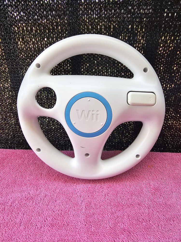 Nintendo Wii Mario Kart Steering Racing Wheel Controller - White OEM Official