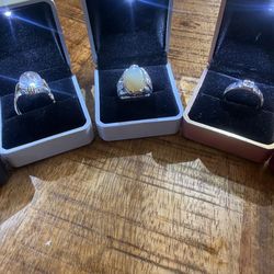 Clear Oval Stone Statement Rings