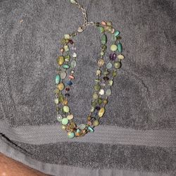 16" 3 Strand Natural Semi Precious Stones 