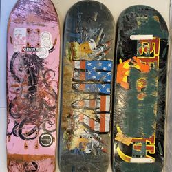 3- Used Skateboard Decks Only Altogether For One Price!!