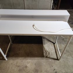 White Desk With Outlet 