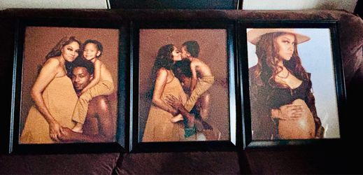Set of 3 decorative pictures, 23x19, with dark frames and acrylic glass. Excellent condition.