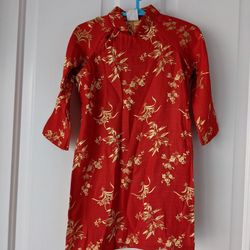 Traditional Vietnamese Dress And Pant, Size 1-2