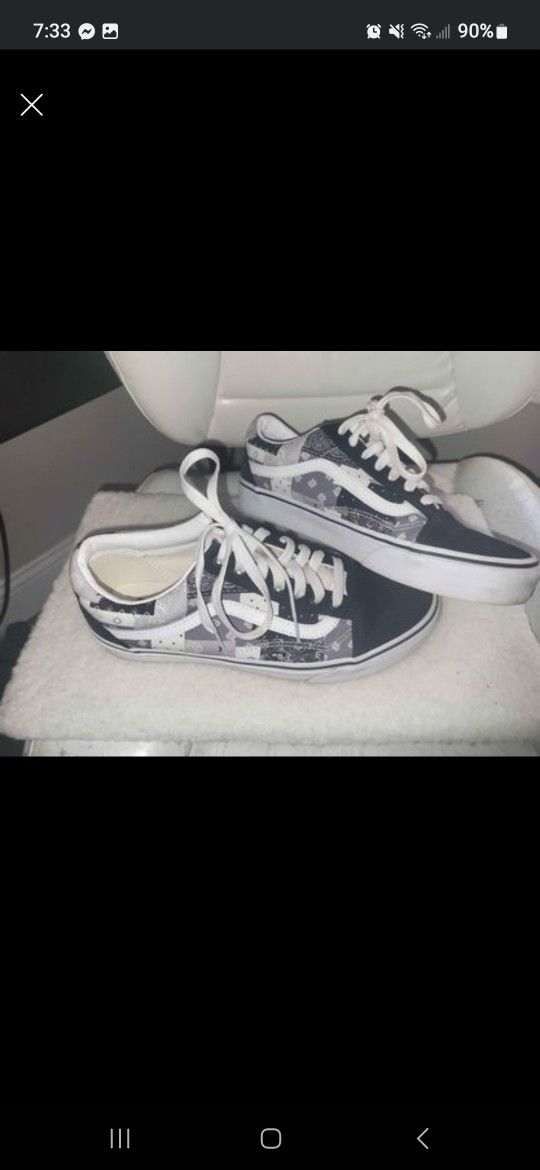 Custom Gray Paisley Vans