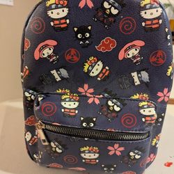 Sanrio Hello Kitty Naruto Shippuden Chococat Purple Black Small Backpack 