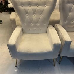 Set Of Four White Chairs 