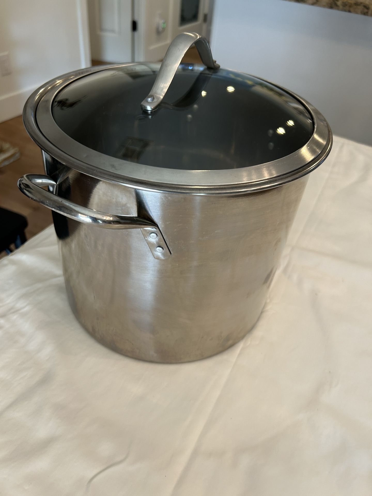 Chef mate stainless steel extra large pot with glass lid