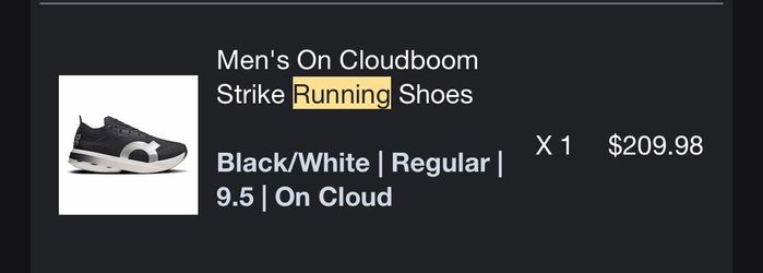 On Cloudboom Strike Running Shoes 9.5 (New with Box)