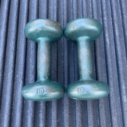 10lb Dumbells (Pair)  - Metal Weights