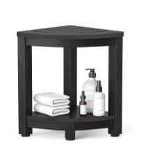 Black Corner Shower Stool