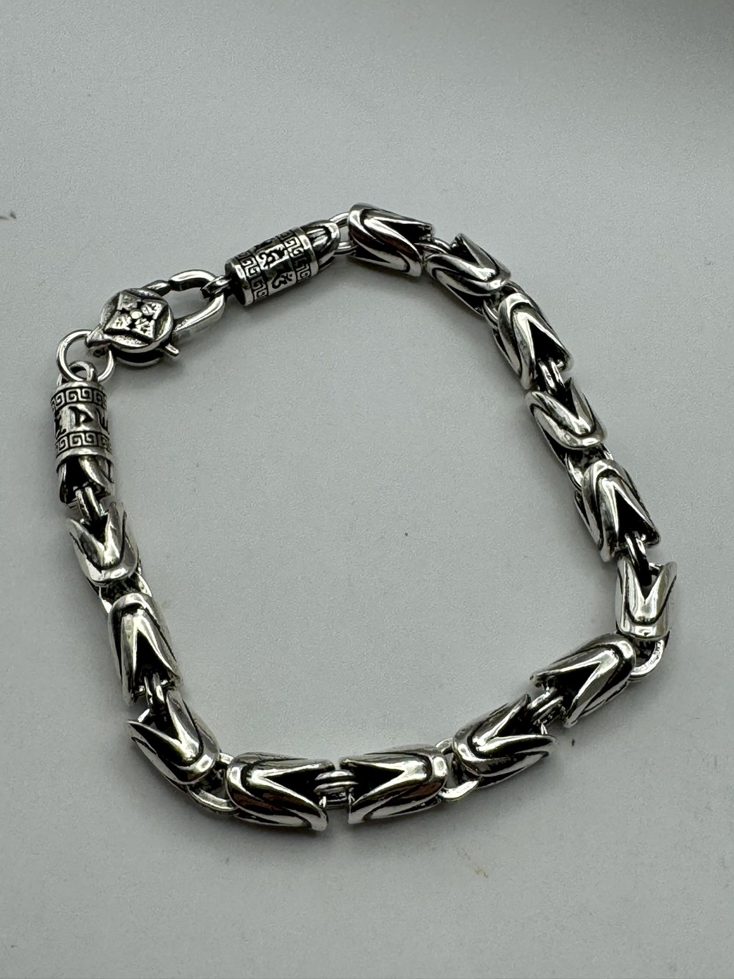 New 8” Thai Silver Color On Copper Grain Bracelet Vintage Style-Arthritis Relief