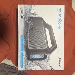 Soundcore Boom 2 by Anker, Outdoor Speaker, 80W, Subwoofer, Power Bank , 24H Playtime, IPX7 Waterproof, Floatable, RGB Lights (OPEN BOX)