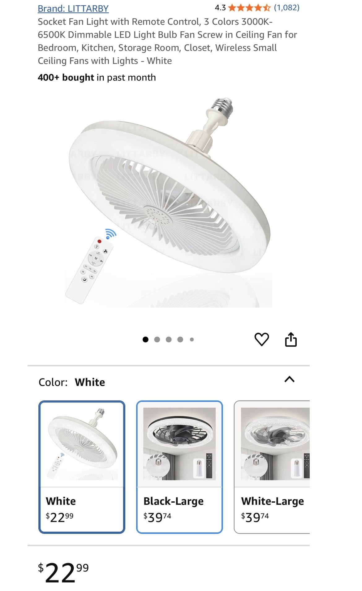 Light Socket Fan (3 Available)