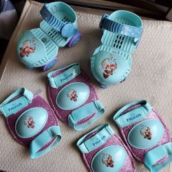 Toddler Skates With Knee Pads/elbow Pads FROZEN