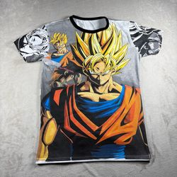 Y2K Dragon Ball Goku AOP T-Shirt Men’s M Anime All Over Print Streetwear #6A