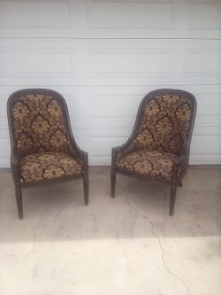 Pair of Vintage Upholstered Accent Chairs