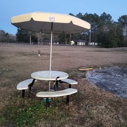 Heavy Duty  Out Side Table  And Umbrella 