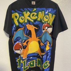 Vintage Pokémon Charizard Flame Porygon AOP All over Print single stitch size Large 