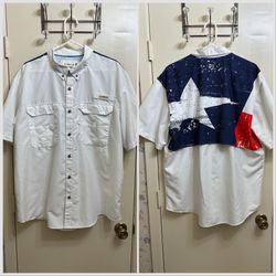 Magellan Fish Gear Texas Flag Short Sleeve Button Down Shirt Size XL