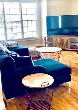 SECTIONAL + Table Set + 65” Smart TV