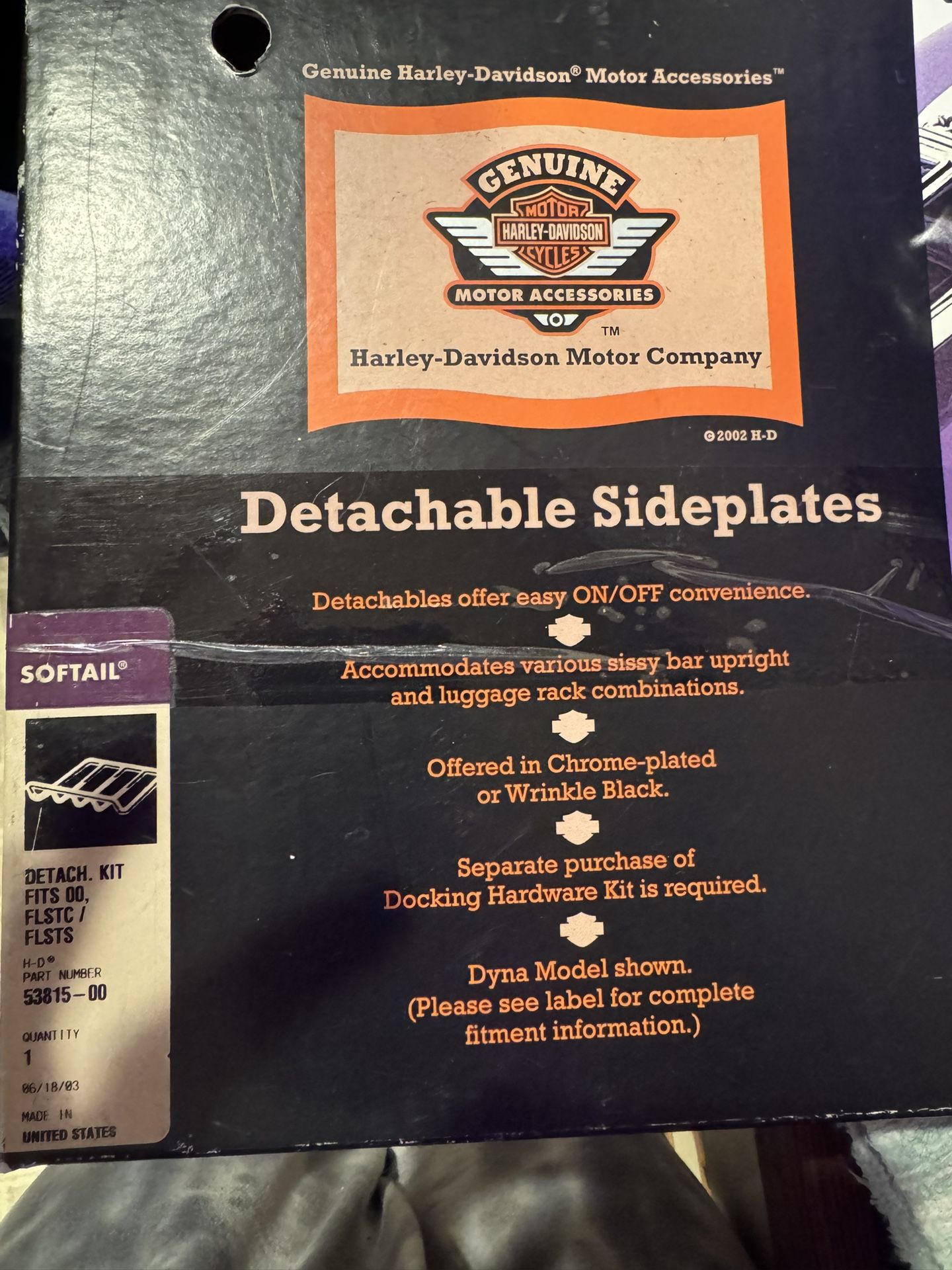 Harley Davidson 2000 Heritage Softail Detachable Side plates w/Reflect