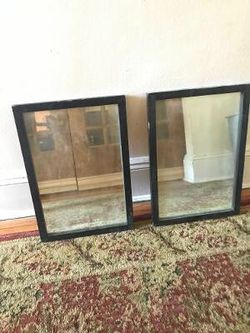 Vintage Black Wooden Frame Mirrors