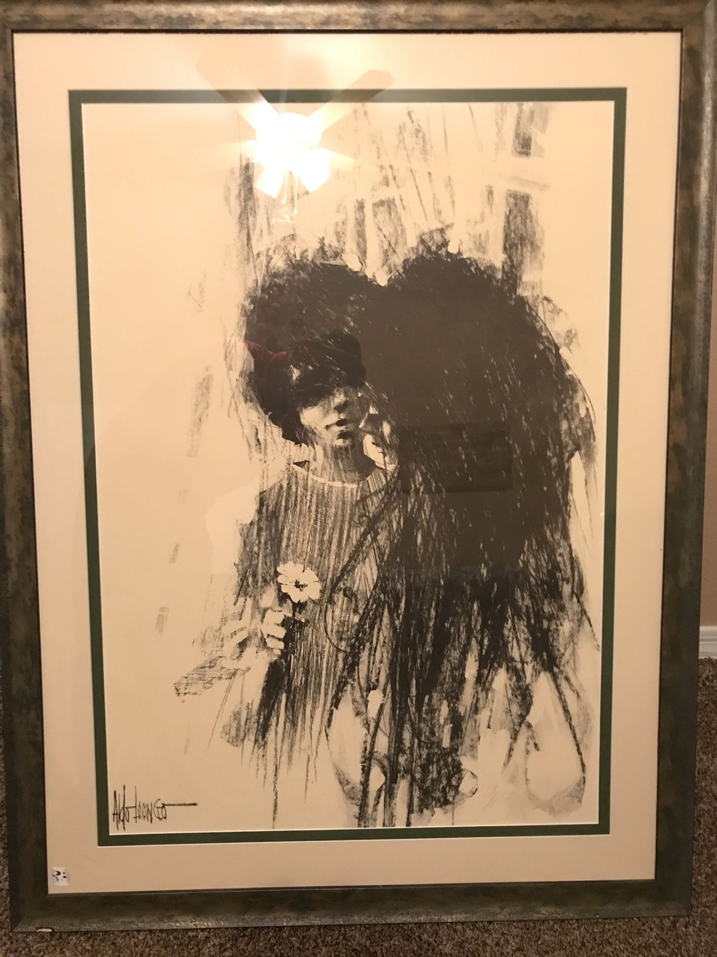 Vintage Aldo Luongo Charcoal Print